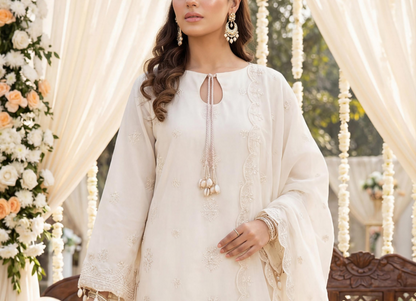 LUXURY PREMIUM Laser Embroidered Lawn Unstitched Collection 2026 Design# SSW6U3P275UT