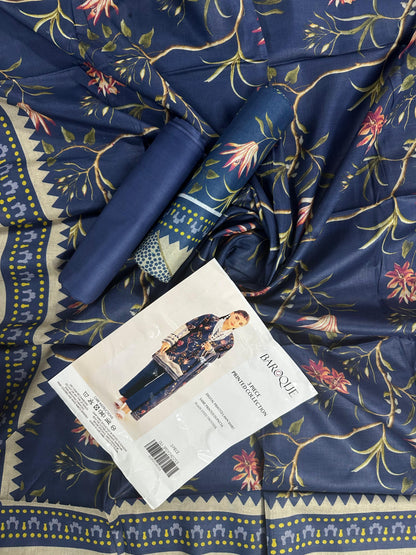 Baroque Blue Printed Lawn 3-Piece