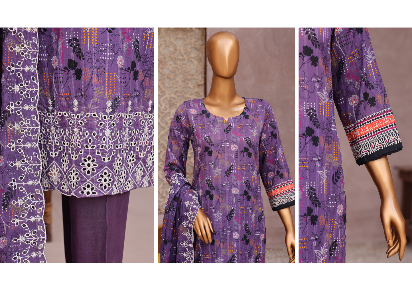 ✨ MTF Presents ✨
" L A S H K A R A " 💖 🌸 DIGITAL PRINTED EMBROIDERED CHIKANKARI DORIA LAWN COLLECTION 2025 🌸