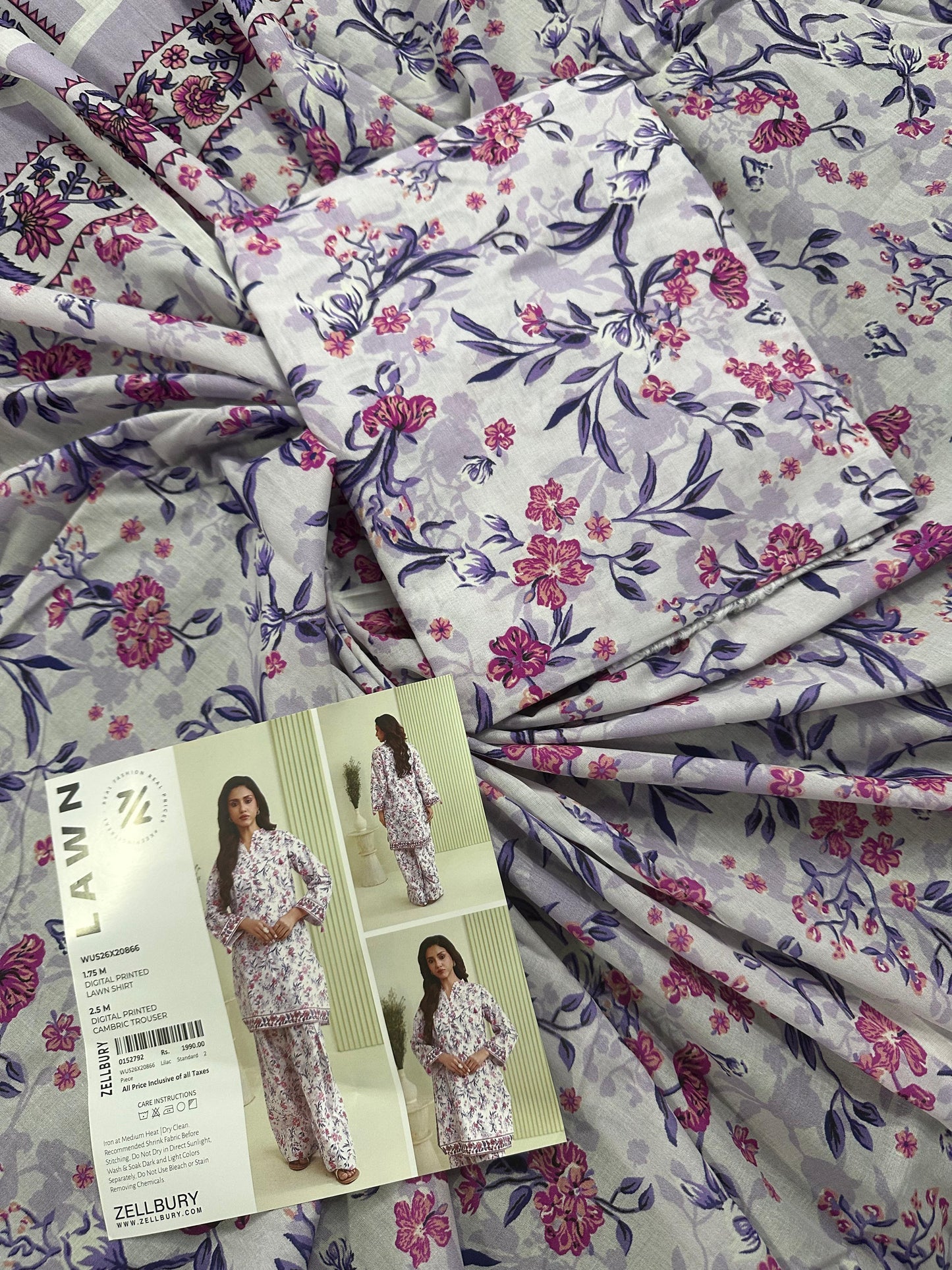 Zellbury D.C:-WUS26X20866   Digtal Printed Lawn 2Pcs Collection