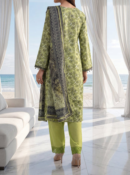 Fleur By Almeerah - Parrot Vibe – Digital Chundri Lawn
