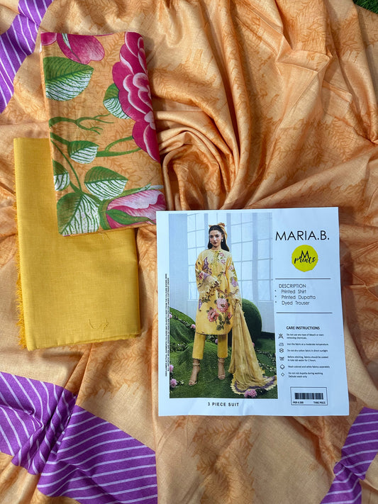 Maria B Mustard Yellow Printed 3Pcs