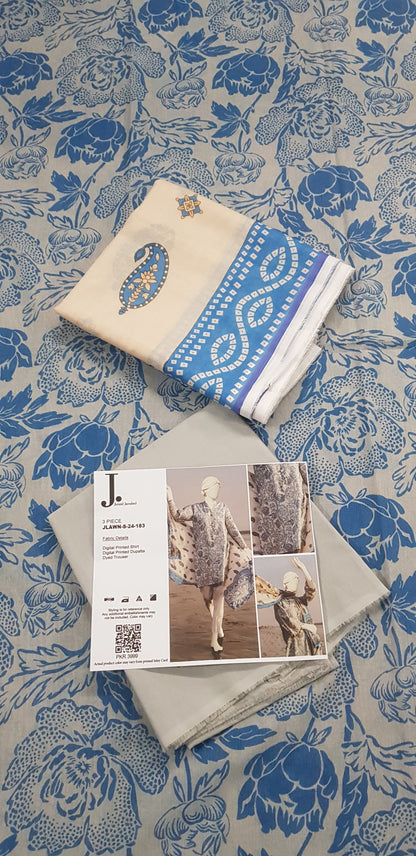 Buy 100% J• Miko Textile Original Lawn Unstitched 3 Piece With Voil Dupatta In Wholesale  🌟✅🎉