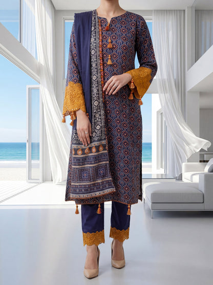 Fleur By Almeerah - Violet Dusk – Digital Chundri Lawn Unstitched Collection