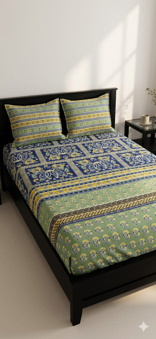 Salonika Full Printed King Size Bedsheets Collection