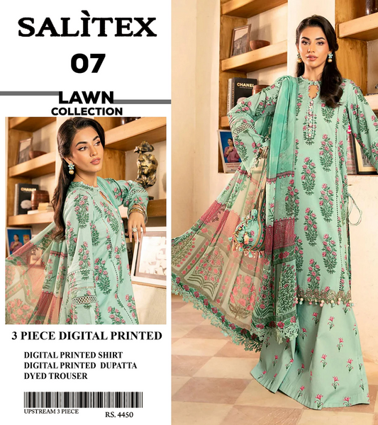 Salitex Lawn 3 PIECE DIGITAL PRINTED Collection Design# 7