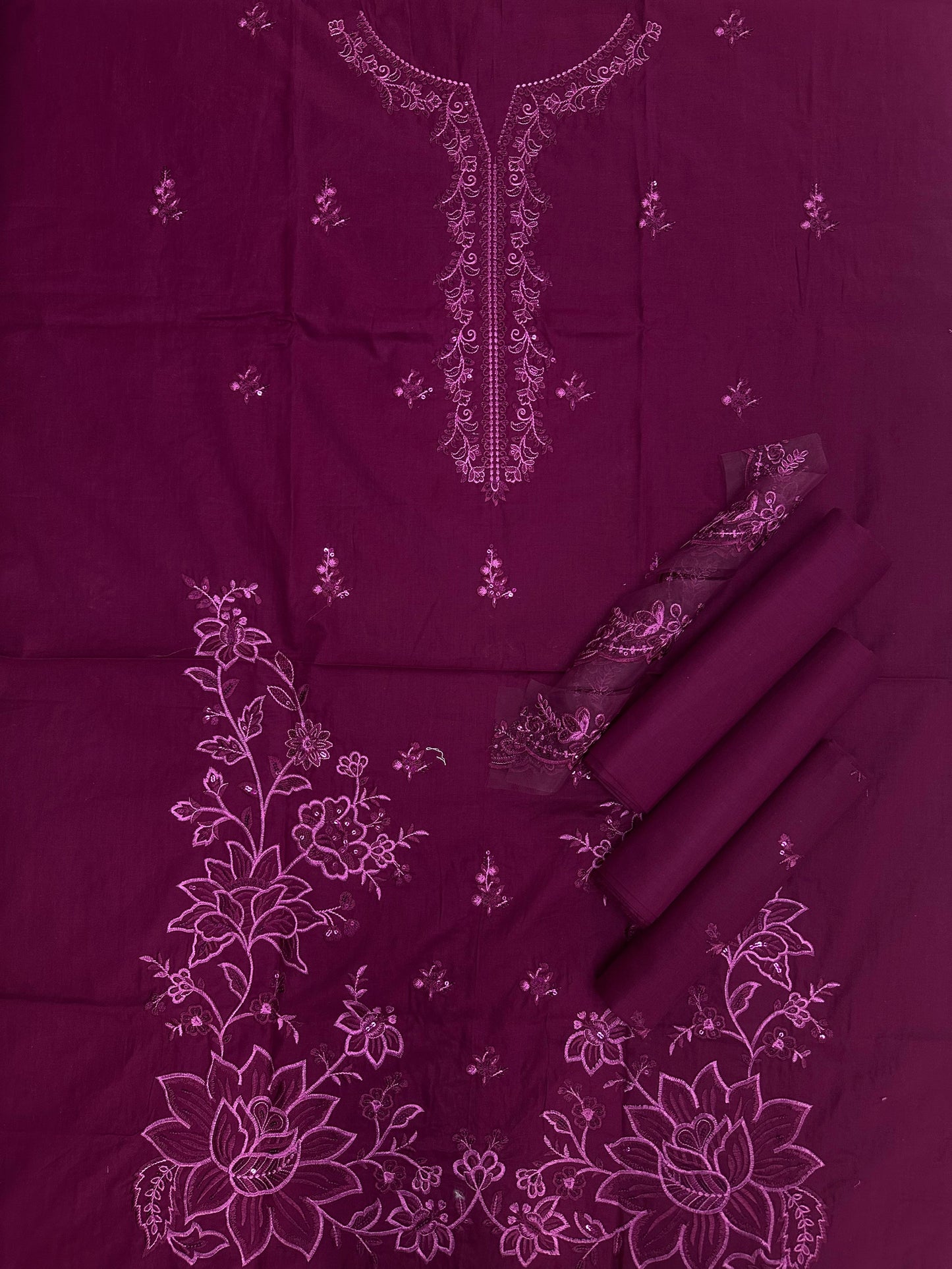 Saqafat Pink Emb 2Pcs Lawn