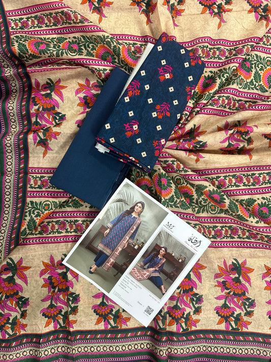 Izhaan MJ Blue D-05 3pcs Printed