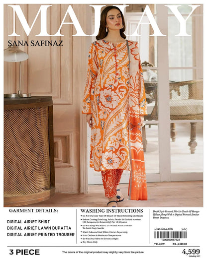 Sana Safinaz Lawn Unstitched 3 Pieces ❤️🔥