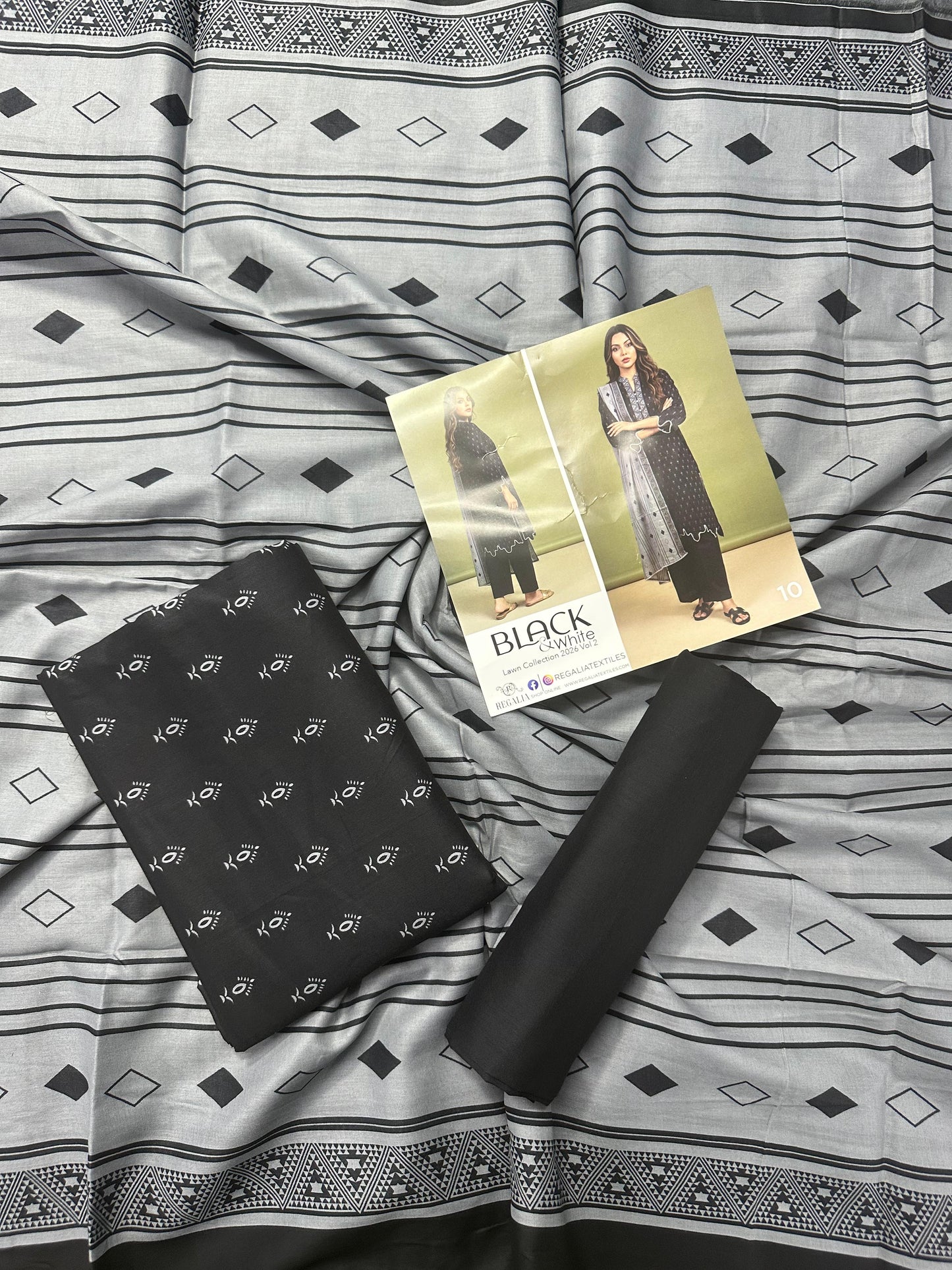 Salina Black & White Lawn Collection Vol-2 Design # 10