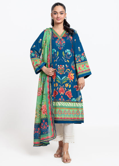 Bonanza Satrangi Blue-Cambric 3 PCs Doriya Lawn Unstitched Collection