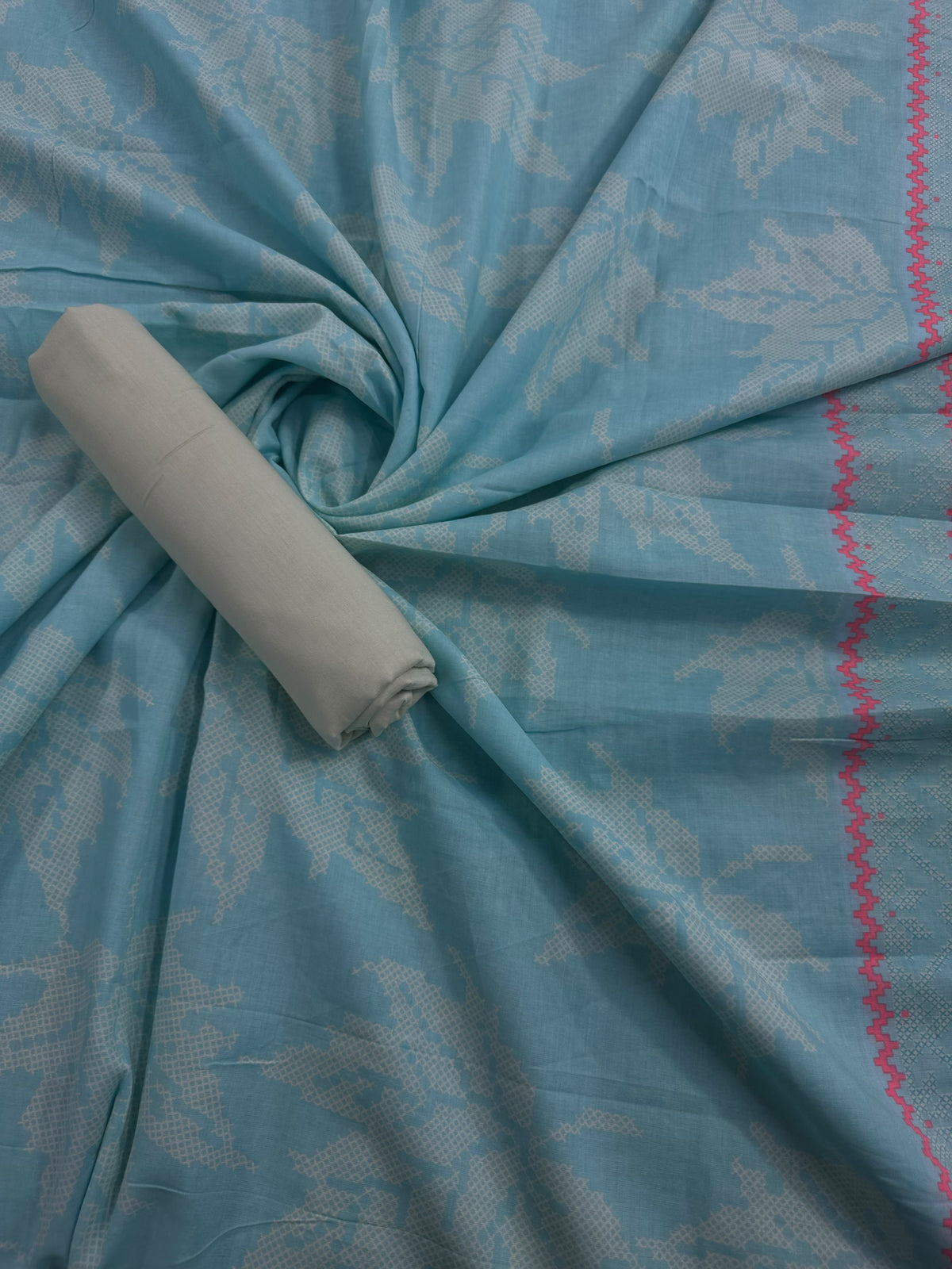 J. Light Blue Printed 2Pcs