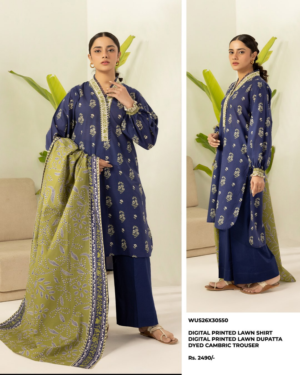 ZELLBURY Unstitched Lawn Collection 2026 Design #WUS26X30550
