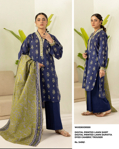 ZELLBURY Unstitched Lawn Collection 2026 Design #WUS26X30550