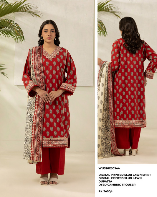 ZELLBURY Unstitched Lawn Collection 2026 Design #WUS26X30544