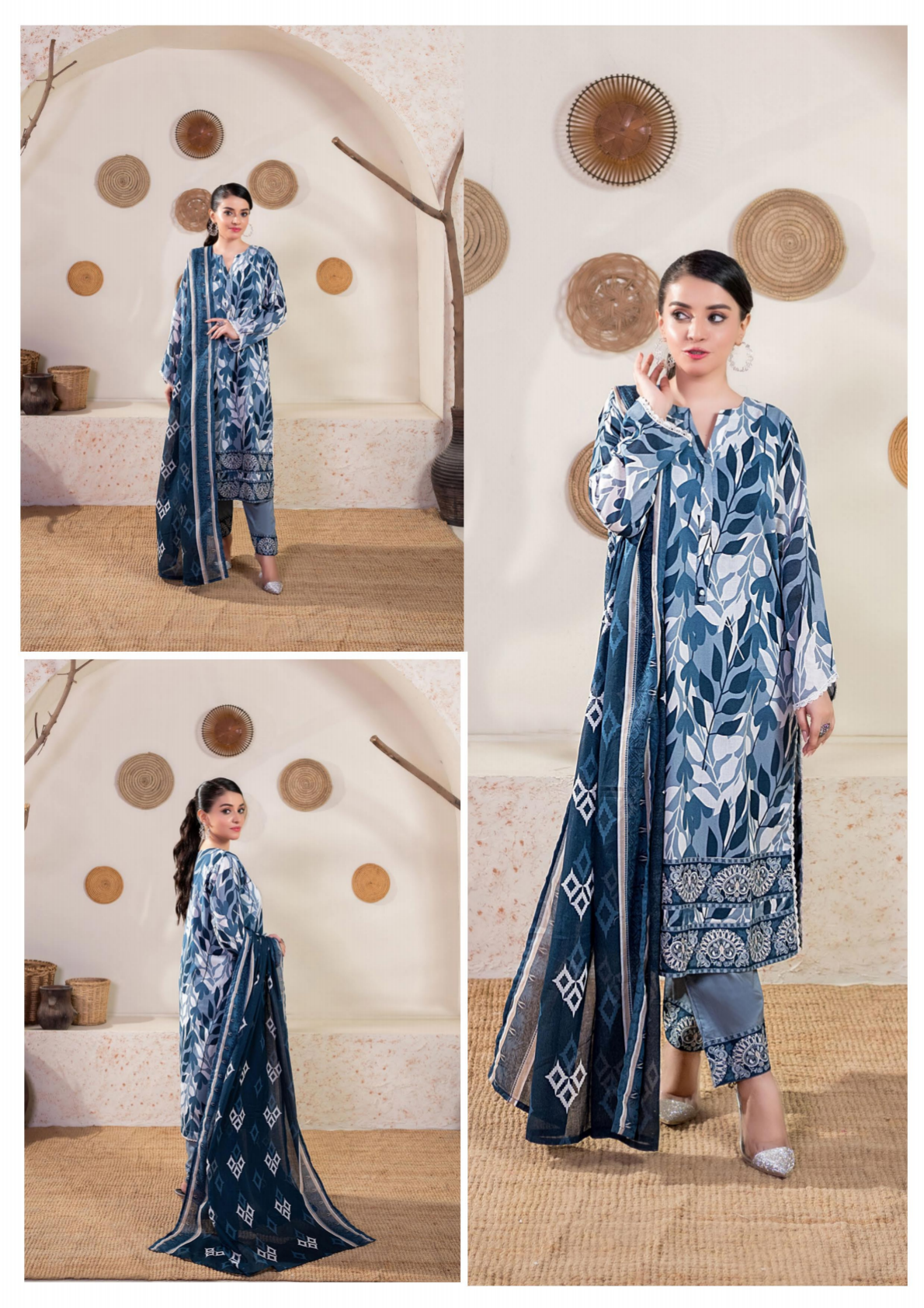Bundle Of Zesh Unstitched Lawn 3 Piece in Wholesale Price 100% Original 🔥❤️