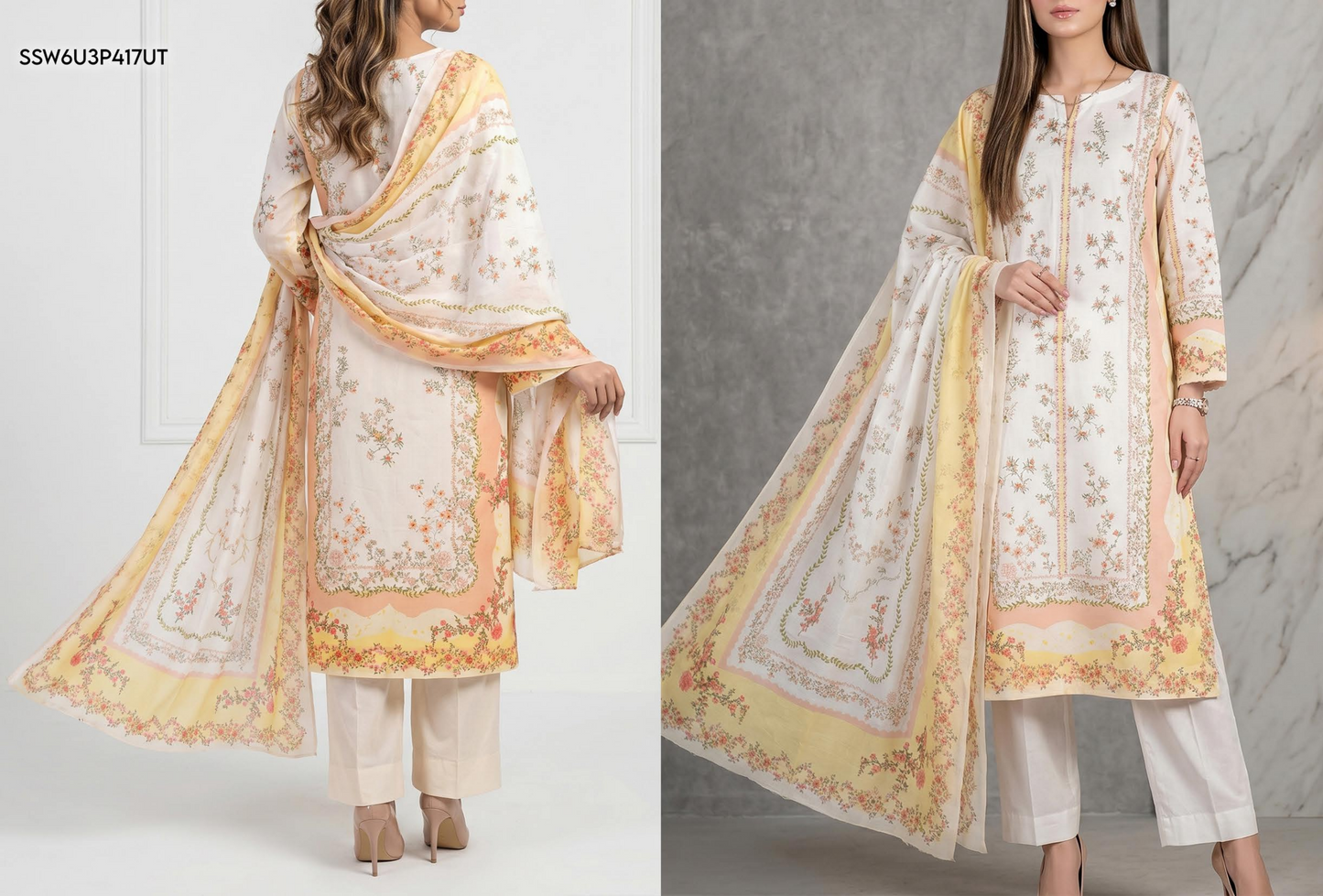 Eshaal Premium 3PC Lawn Collection Design No# SSW6U3P417UT
