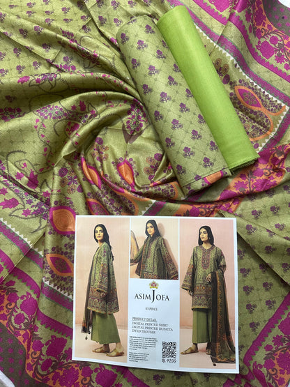 ASIM JOFA 3PC UNSTITCHED DIGITAL PRINTED COLLECTION
