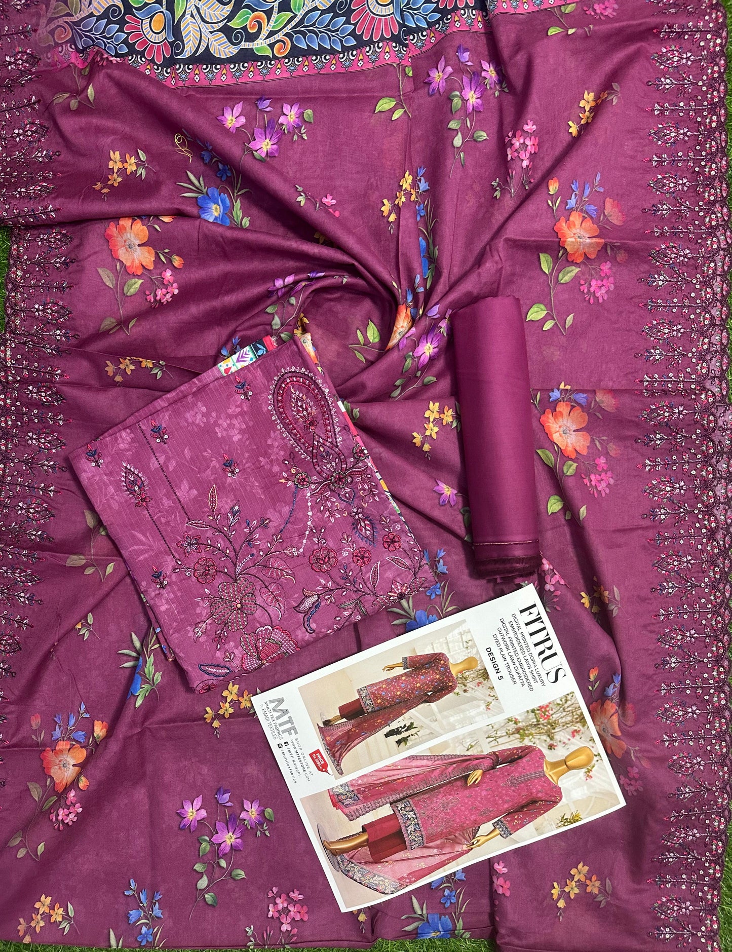 MTF – FITRUS 3pcs Unstitched Embroidery Collection
