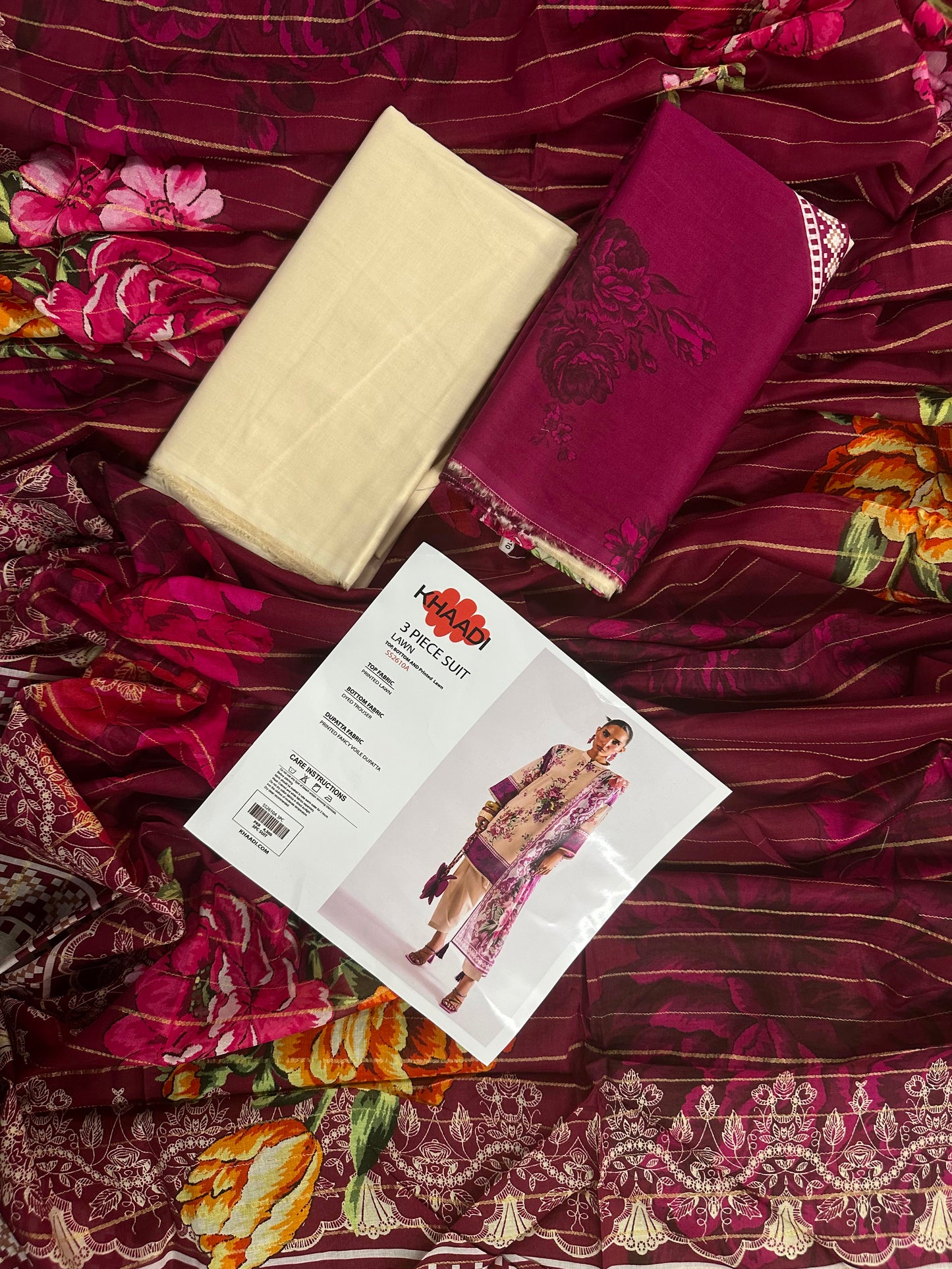 Khaadi Maroon SS2610A 3-Piece