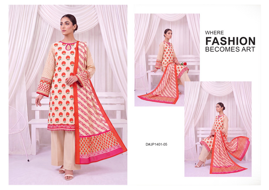 Izhaan MJ Pink D #05 - 3pcs  Printed Collection