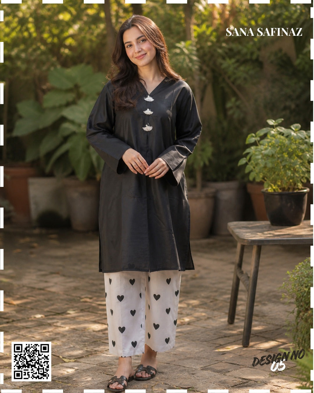 Sanasafinaz Stitched 2PCs Black