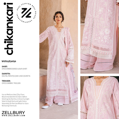 Zellbury Signature 🌸 SOFT PINK CHIKANKARI DREAM – WUS25E30836 🌸