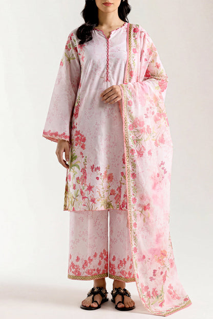 Saya Pastel Pink 3PCs Printed Lawn Unstitched Collection