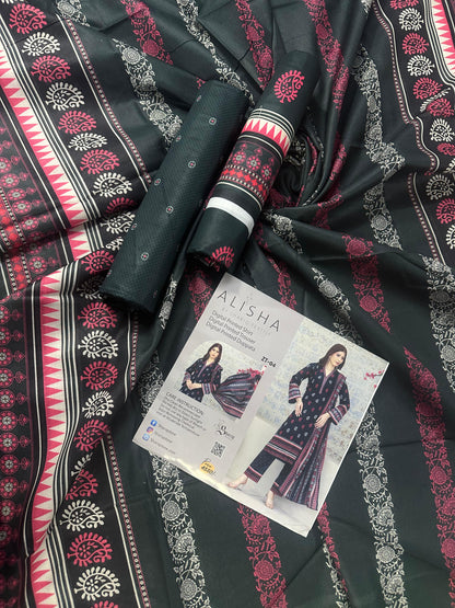 ALISHA D-04 DIGITAL PRINTED LAWN  3PCS