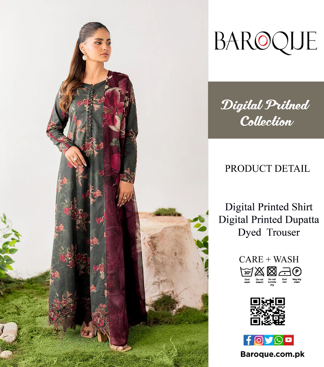 BARØQUE LAWN COPY 3 PIECE