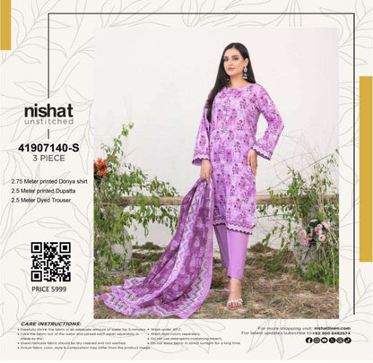 Nishat Doriya Printed Lawn 3P In Wholesale Price