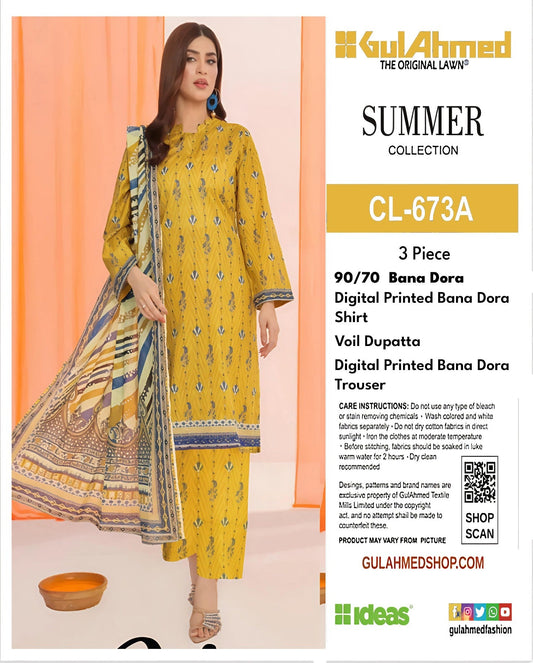 GULAHMED STRIPE LAWN BANADORA 3PC