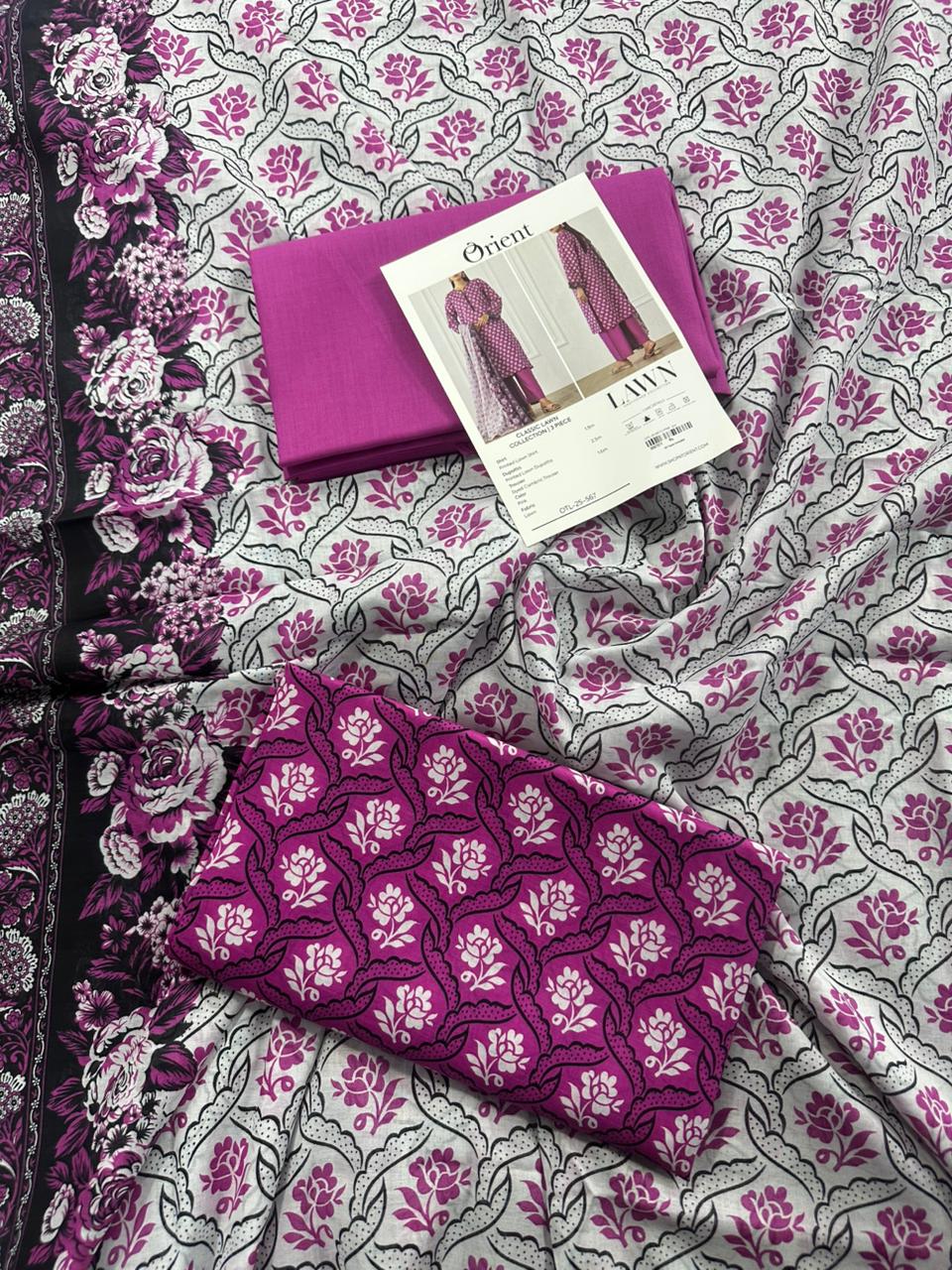 ✨ORIENT 100% ORIGINAL Unstitched Lawn 3 Piece✨ Design #OTL-25-567