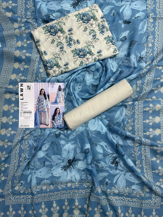 ZELLBURY Unstitched Lawn Collection 2026 Design # WUS26X30813