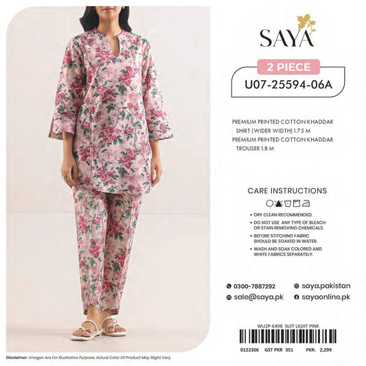 SAYA 100% ORIGINAL Unstitched Cotton Khaddar 2 Piece 🔥❤️