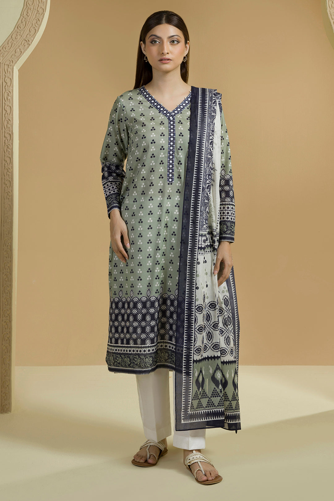 Zellbury Doriya Lawn 3 Pcs Unstitched Collection D.C:- WUS25X25708