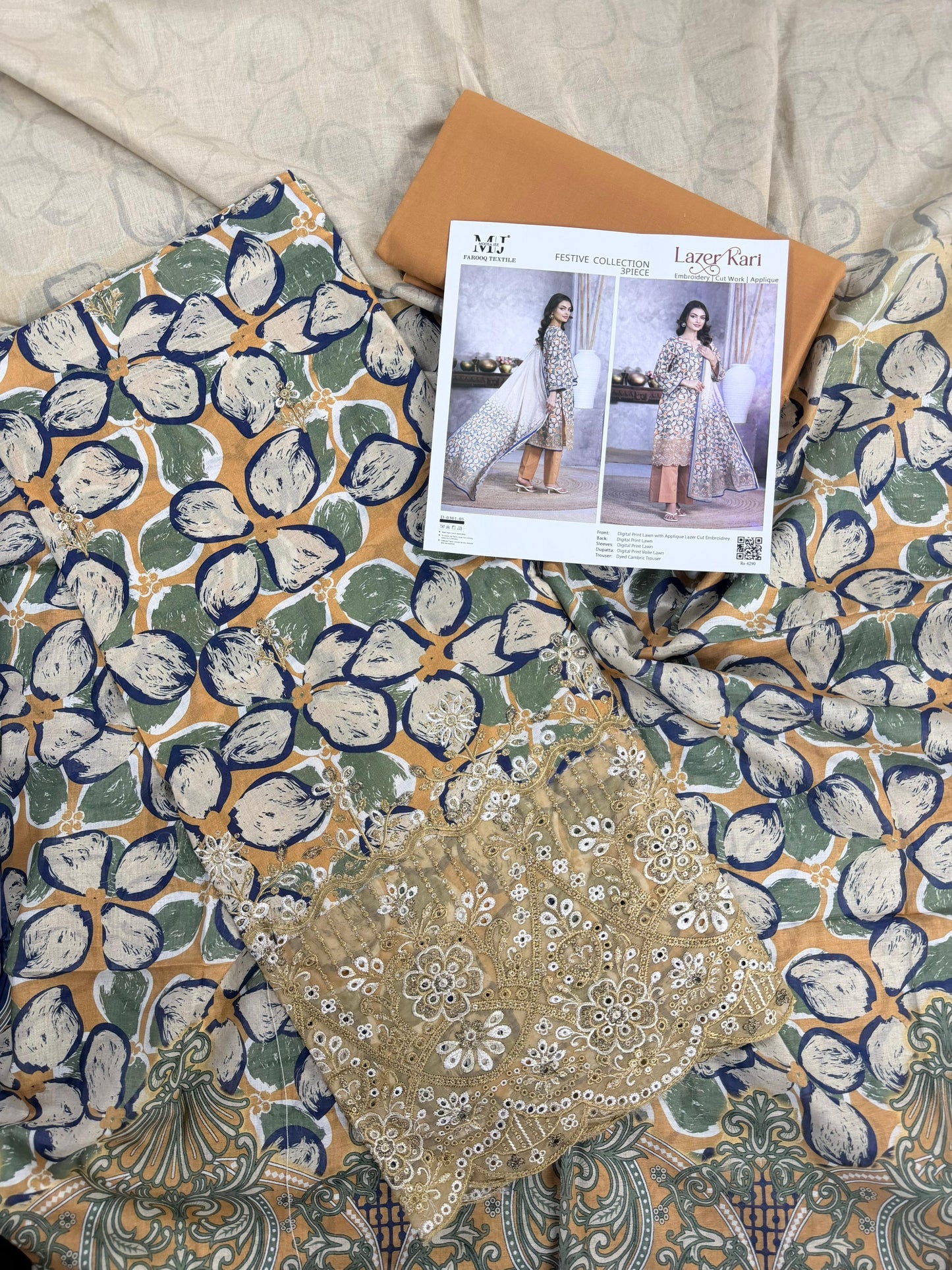 Luxury Summer Collection 
LASER KARI BY MOOSAJEE Design# D-0301-05