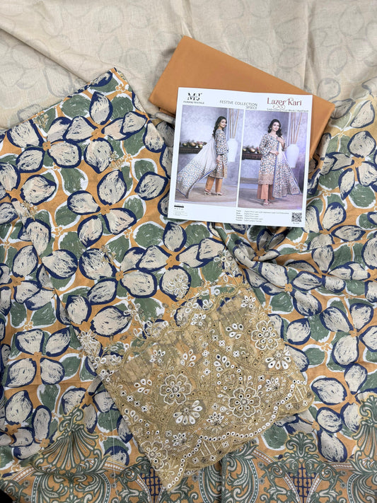 Luxury Summer Collection 
LASER KARI BY MOOSAJEE Design# D-0301-05