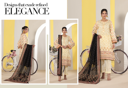 BANARSI BY MJ SIGNATURE DIGITAL PRINTED 3PC LAWN COLLECTION Design #D-A0301-01
