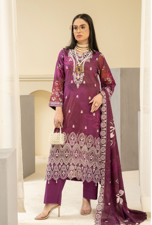 Amaira Manzil Luxury Embroidered Lawn 3 Piece Unstitched Collection