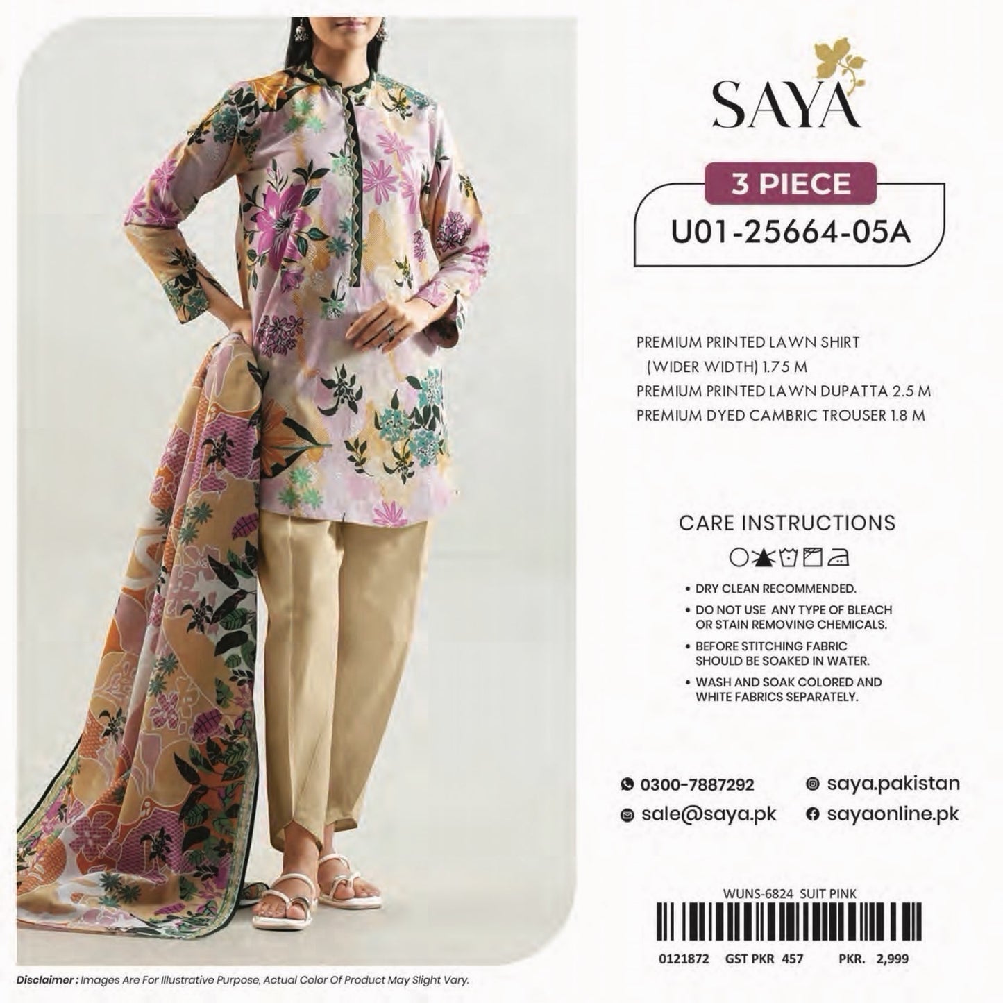 Saya Unstitched Printed 100% Original Cotton 3 PCs Suit In WHOLESALE PRICE 💯✨