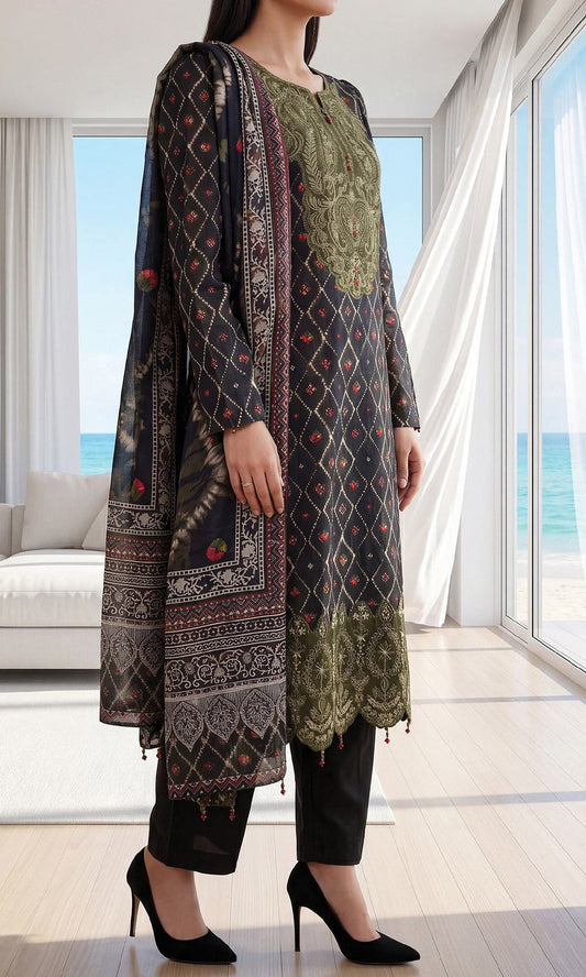 Fleur By Almeerah - Onyx Mist - Digital Chundri Lawn Unstitched Collection