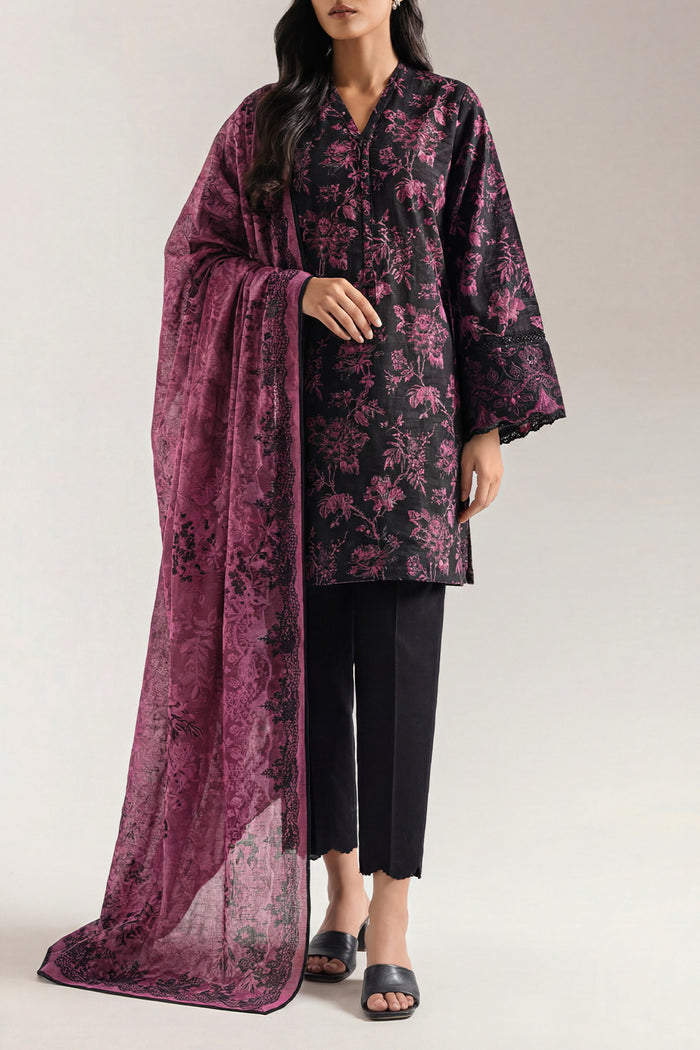 Saya Black 3PCs Printed Lawn Unstitched Collection
