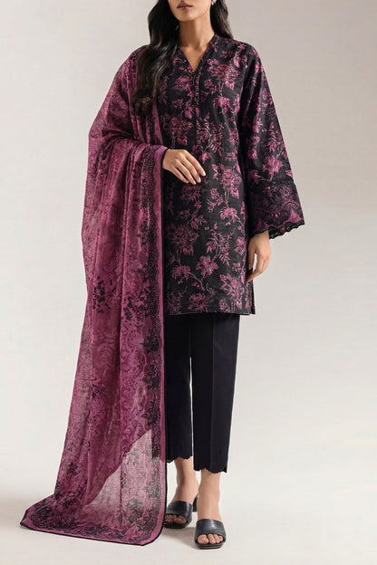 Saya Black 3PCs Printed Lawn Unstitched Collection