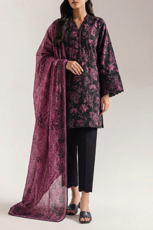 Saya Black 3PCs Printed Lawn Unstitched Collection