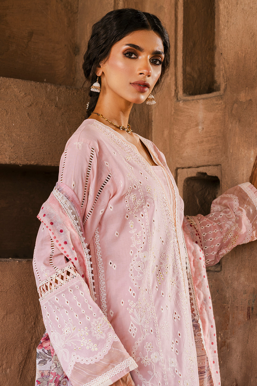 Zellbury Signature 🌸 SOFT PINK CHIKANKARI DREAM – WUS25E30836 🌸