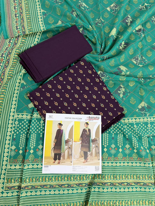BANARSI BY MJ SIGNATURE DIGITAL PRINTED 3PC LAWN COLLECTION Design #D-A0301-05