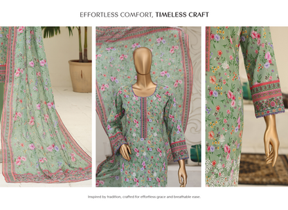 MTF Digital Printed Embroidered Lawn Collection 2026 Design No: 6