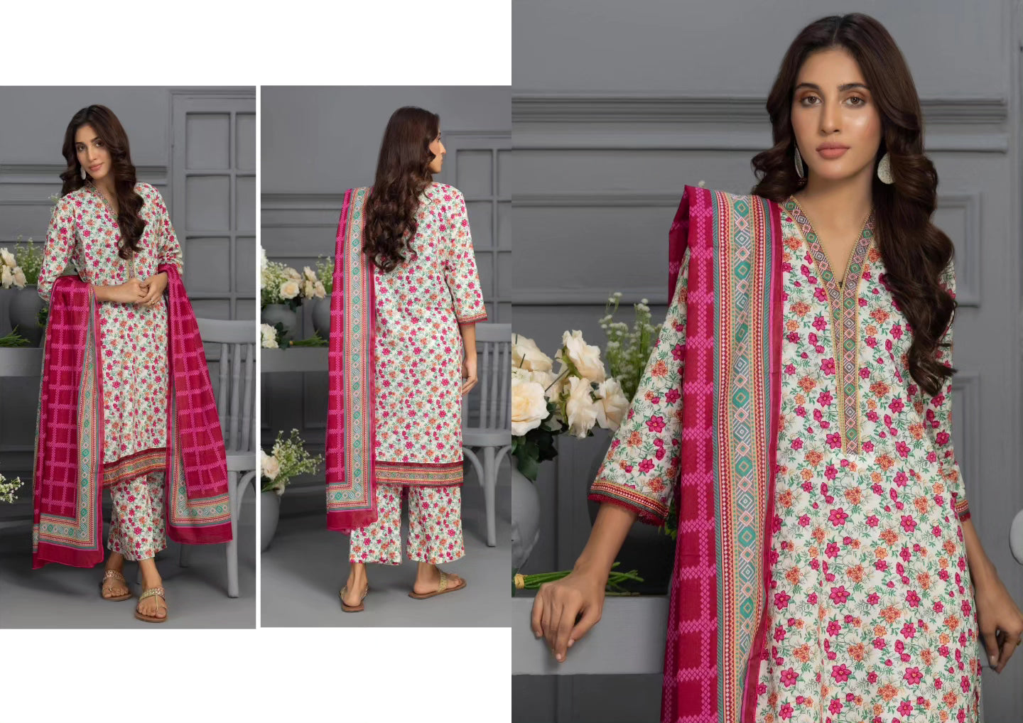 RABEA IDENTIC  Digital Premium Printed 3 Piece 
By SHARIQ TEXTILE