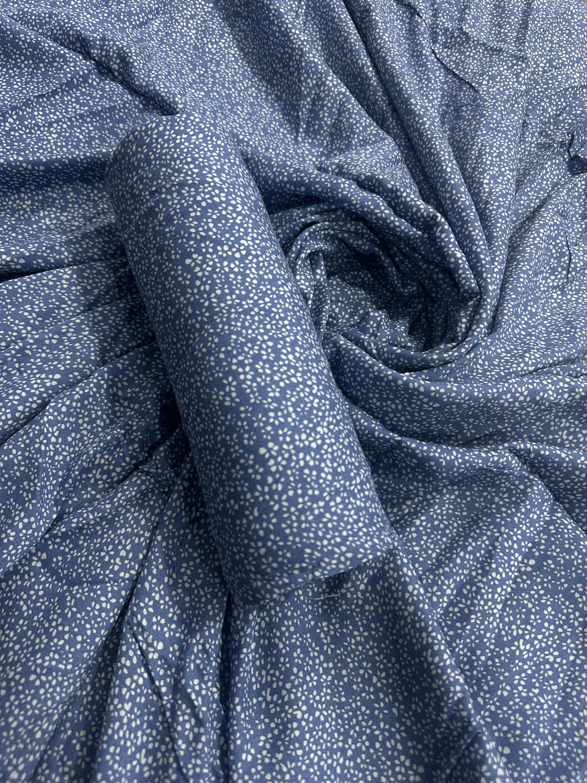 Digital Printed Blue-White Linen Allover 2Pcs